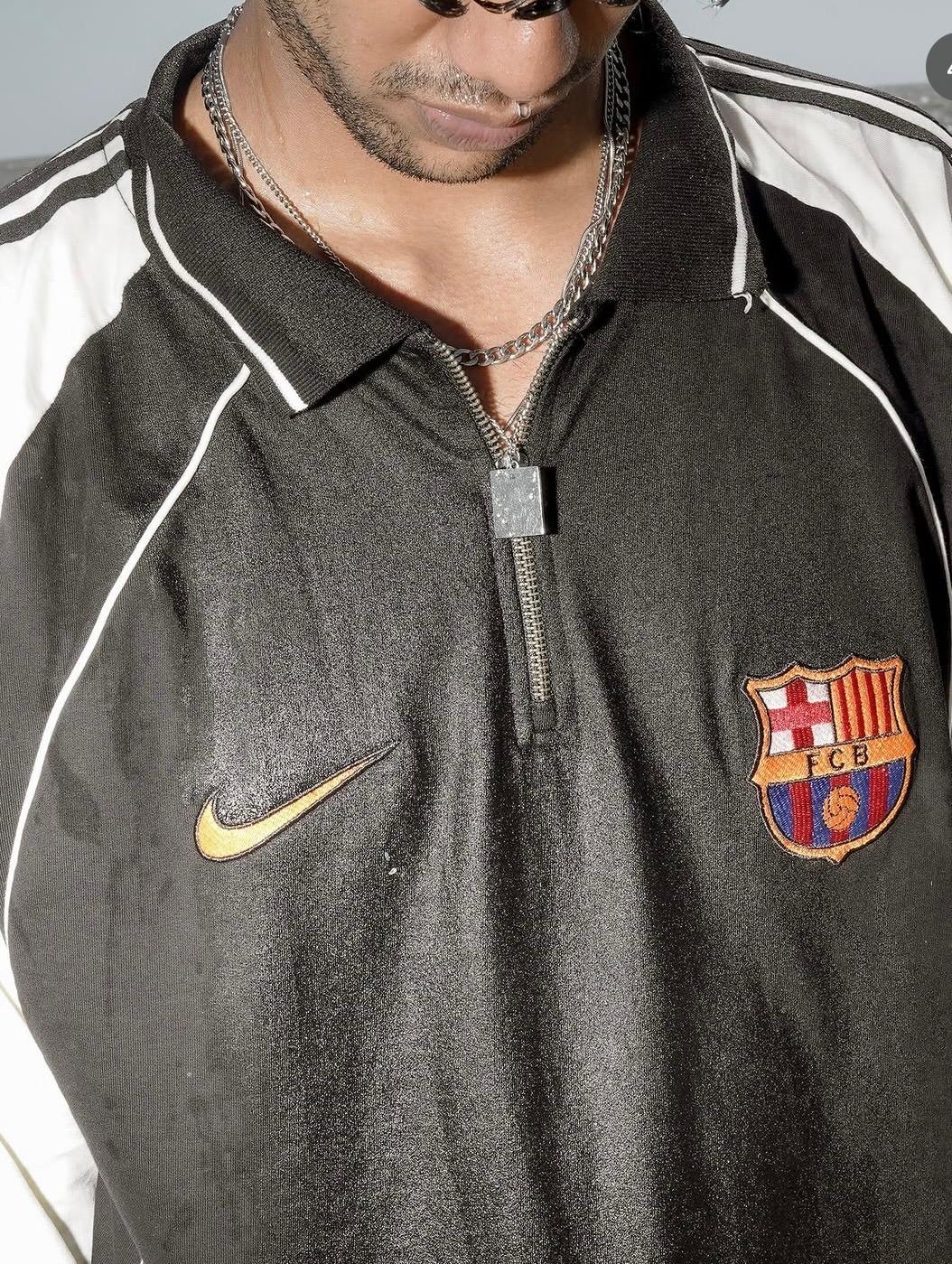 Vintage Nike FC Barcelona Retro Zip Polo